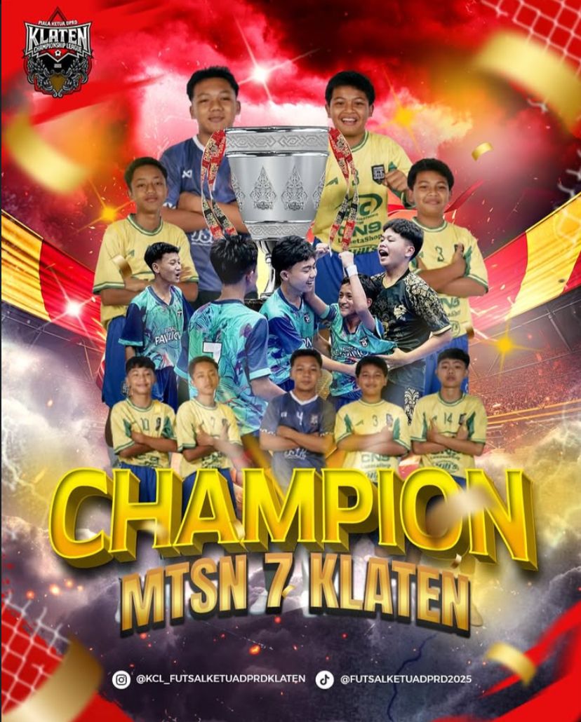Tim Futsal MTs Negeri 7 Klaten Raih Juara 1 KCL_Futsal Ketua DPRD Klaten