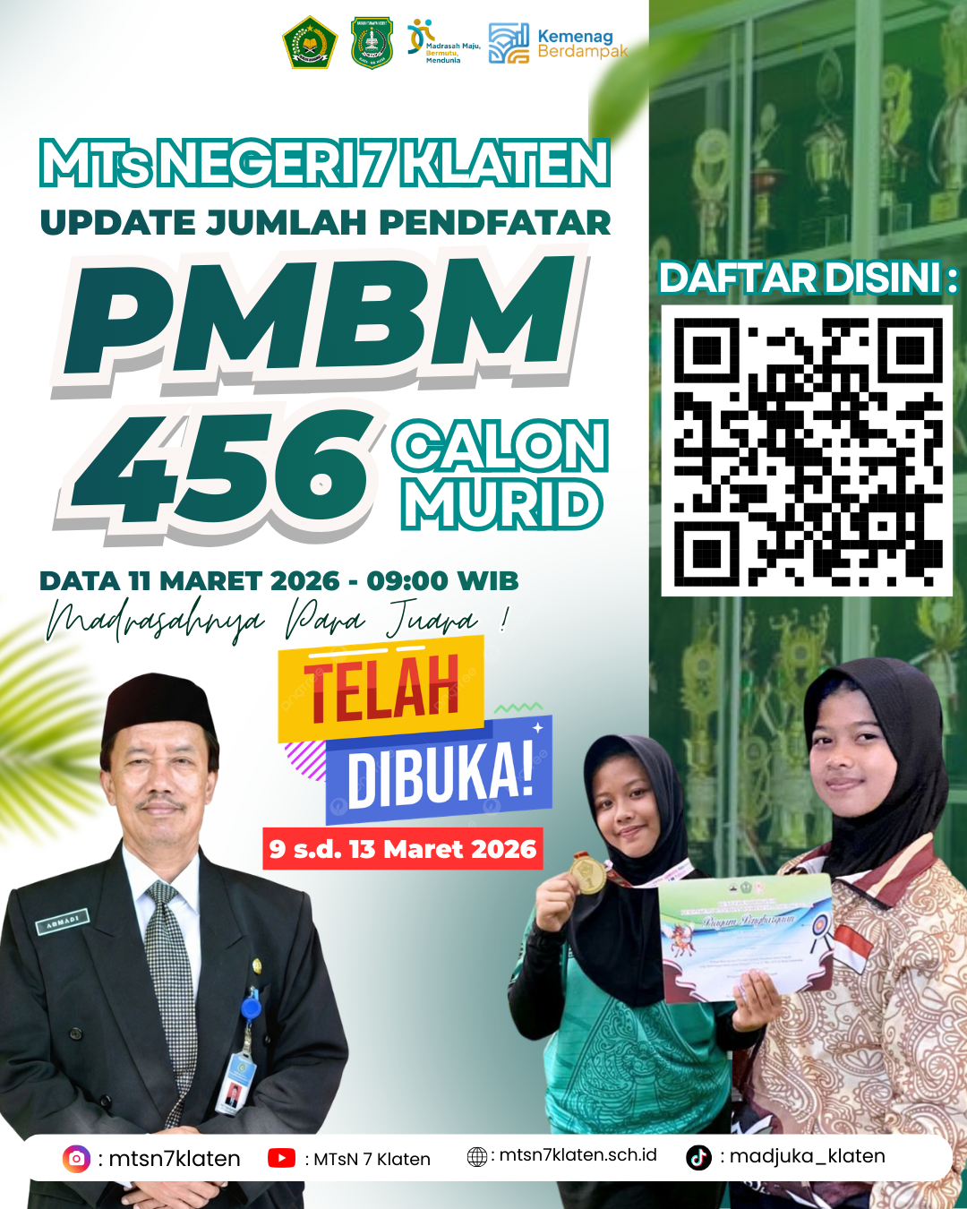 Luar Biasa! Antusiasme Membludak, 456 Calon Murid Serbu PMBM MTsN 7 Klaten dalam Hitungan Hari